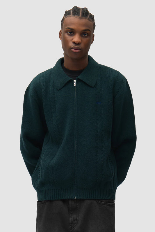 ARTE - CABLE KNIT ZIP CARDIGAN