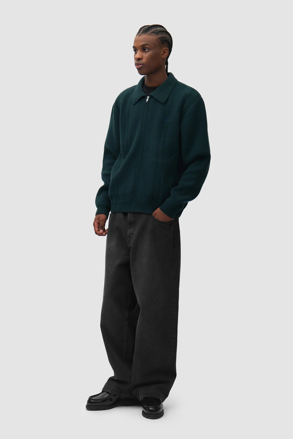 ARTE - CABLE KNIT ZIP CARDIGAN