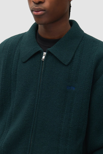 ARTE - CABLE KNIT ZIP CARDIGAN