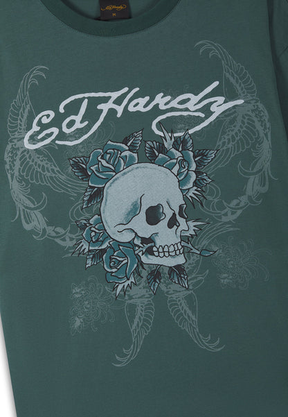 ED HARDY - 1971 SKULL DOUBLE LAYER RELAXED T-SHIRT