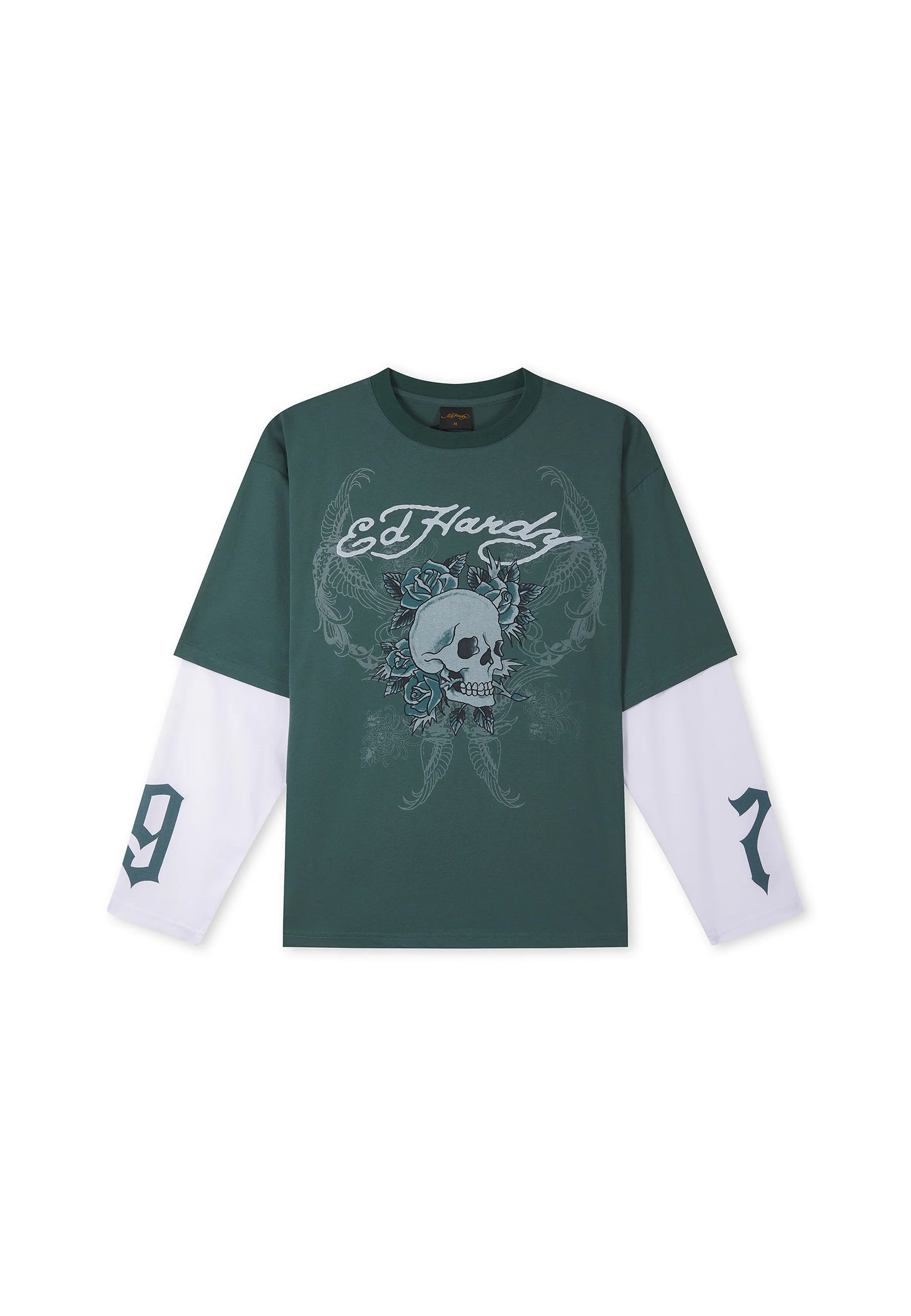 ED HARDY - 1971 SKULL DOUBLE LAYER RELAXED T-SHIRT