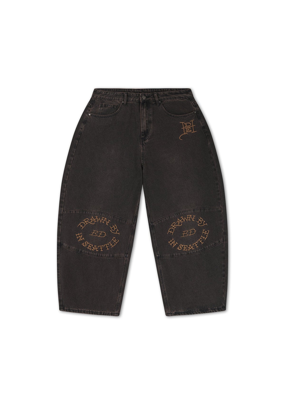 ED HARDY - DRAWN BY ED PANELLED BALLOON JEANS
