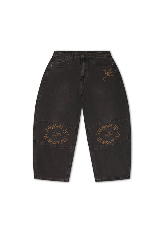 ED HARDY - DRAWN BY ED PANELLED BALLOON JEANS