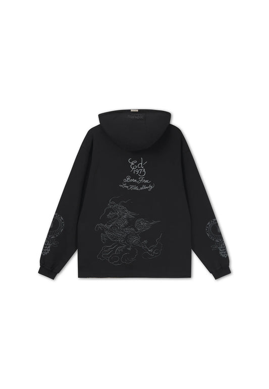 ED HARDY SHADOW GRAPHIC RELAXED HOODIE