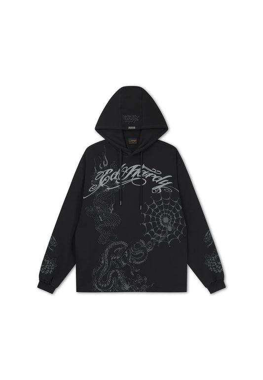 ED HARDY SHADOW GRAPHIC RELAXED HOODIE