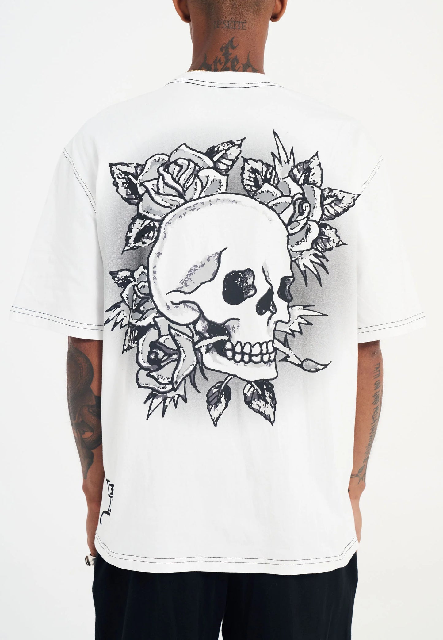 ED HARDY - SKULL AND ROSES RELAXED T-SHIRT