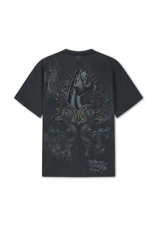 ED HARDY - DRAGON PANTHER GRAPHIC REGULAR T-SHIRT