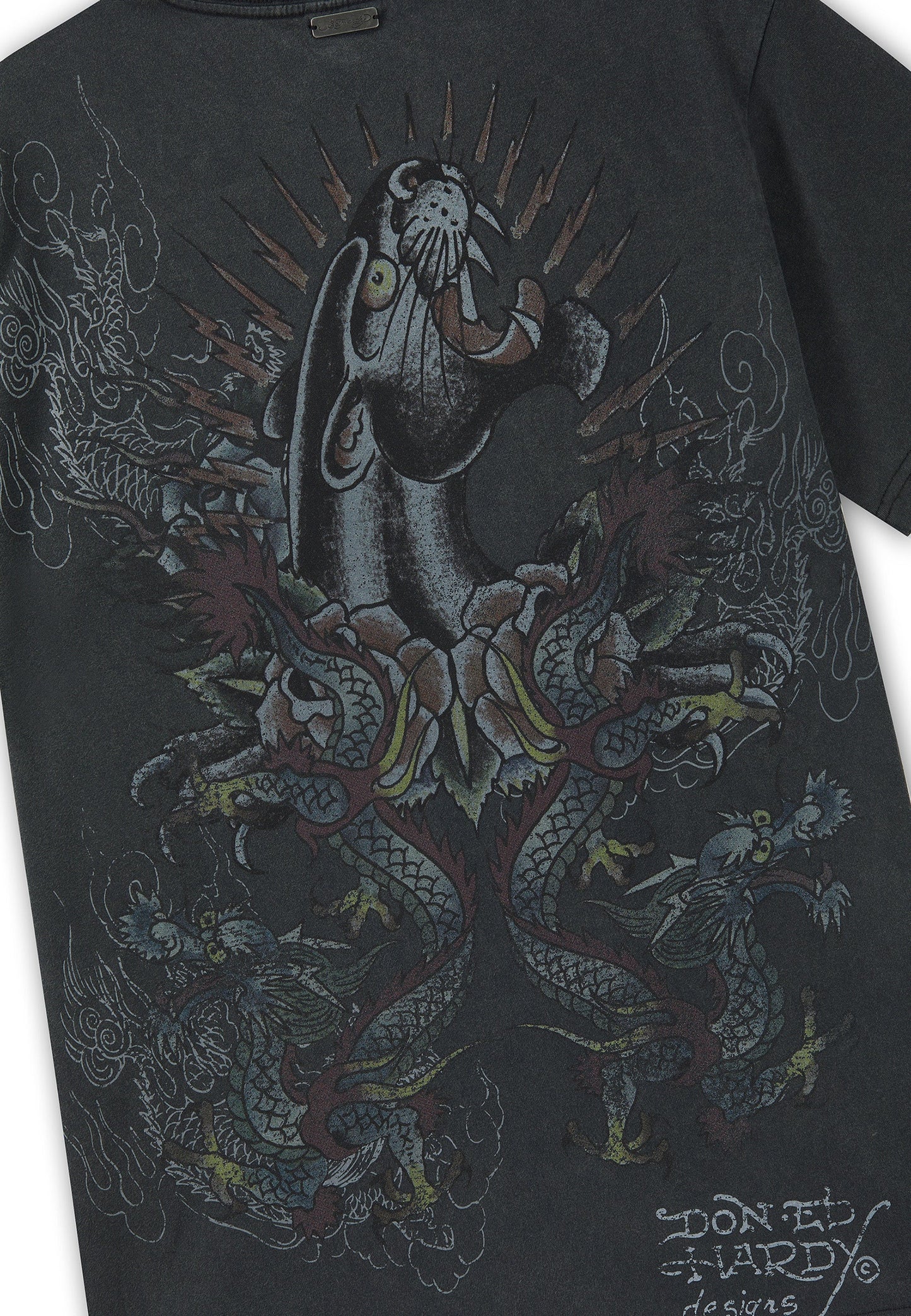 ED HARDY - DRAGON PANTHER GRAPHIC REGULAR T-SHIRT