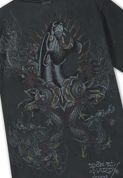 ED HARDY - DRAGON PANTHER GRAPHIC REGULAR T-SHIRT
