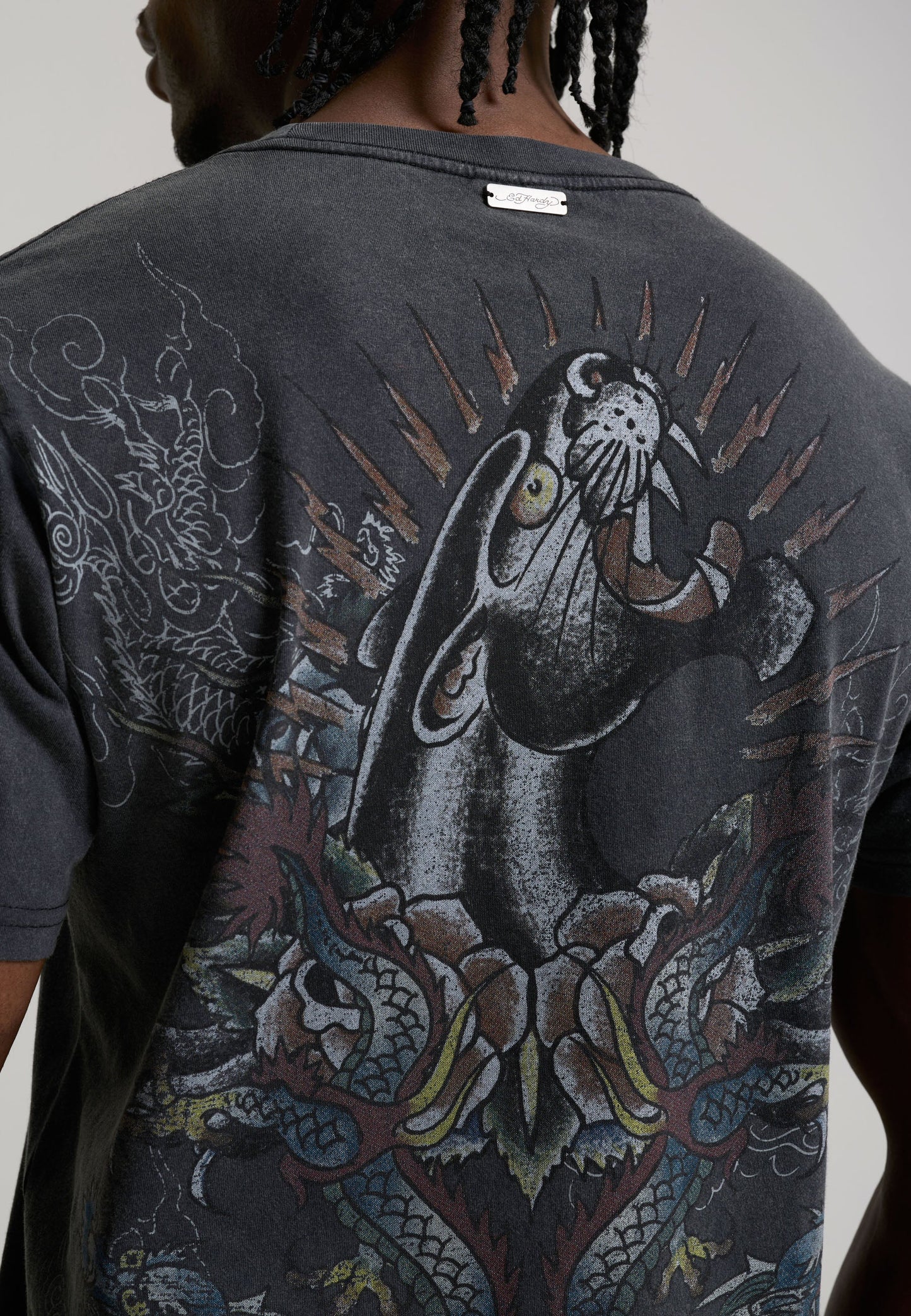 ED HARDY - DRAGON PANTHER GRAPHIC REGULAR T-SHIRT