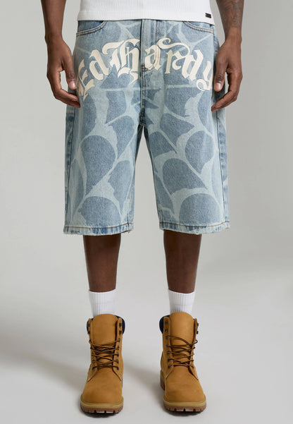 ED HARDY - GOTHIC COBWEB DENIM JORTS