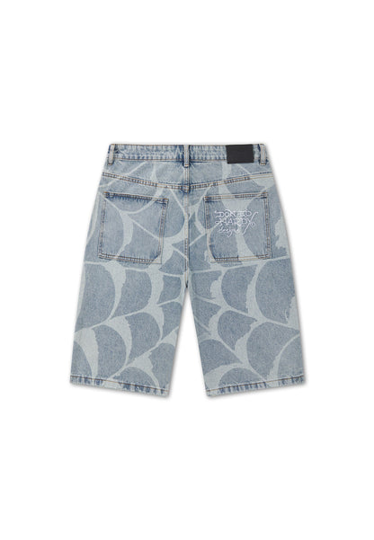 ED HARDY - GOTHIC COBWEB DENIM JORTS