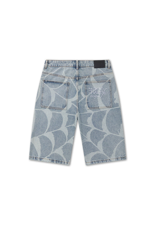 ED HARDY - GOTHIC COBWEB DENIM JORTS