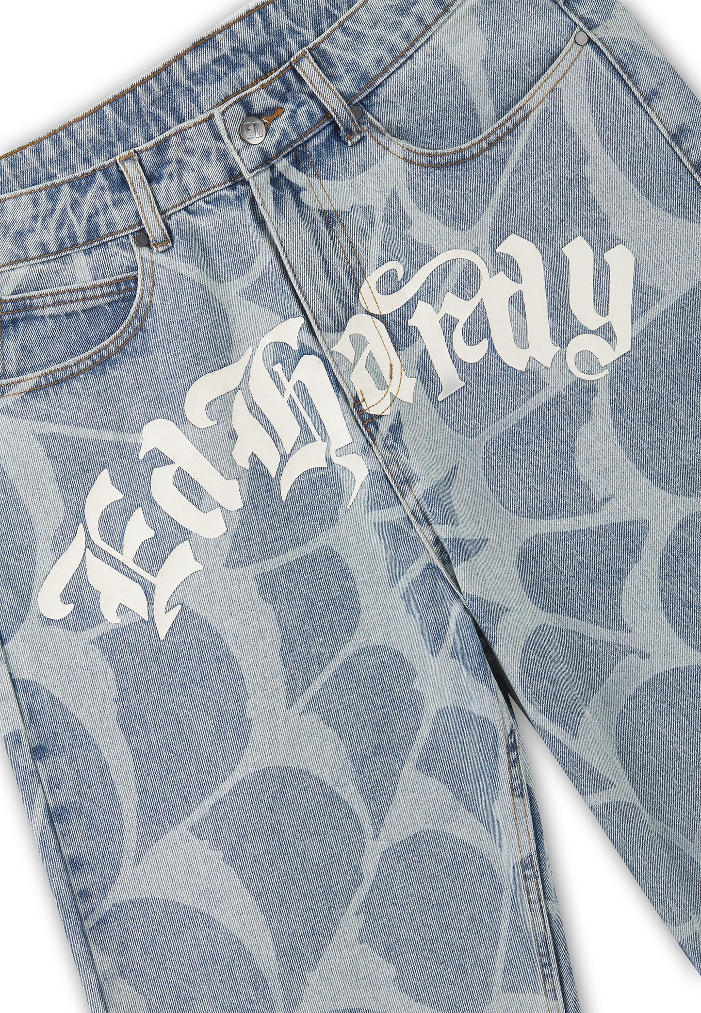 ED HARDY - GOTHIC COBWEB DENIM JORTS
