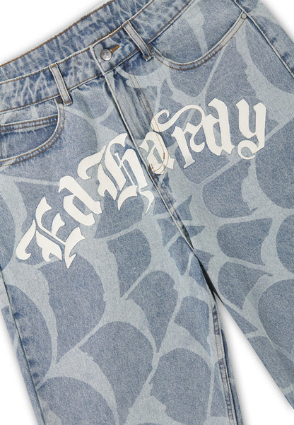 ED HARDY - GOTHIC COBWEB DENIM JORTS