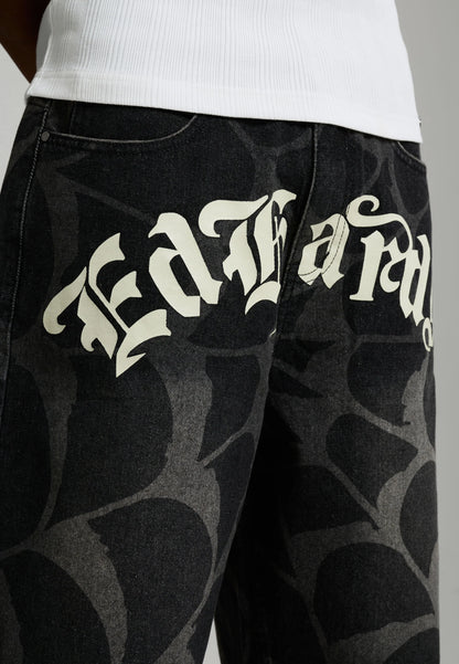 ED HARDY - GOTHIC COBWEB DENIM JORTS