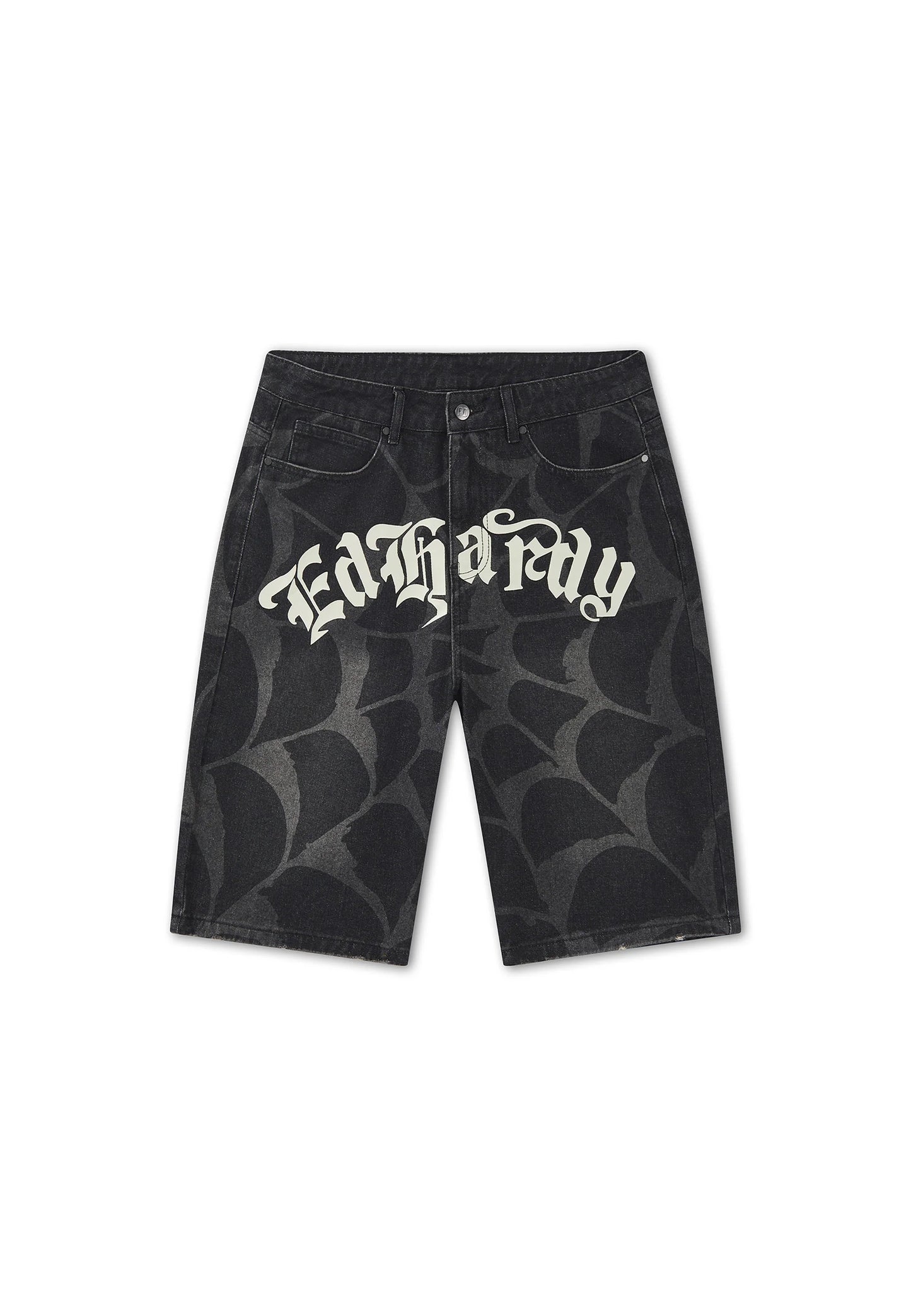 ED HARDY - GOTHIC COBWEB DENIM JORTS