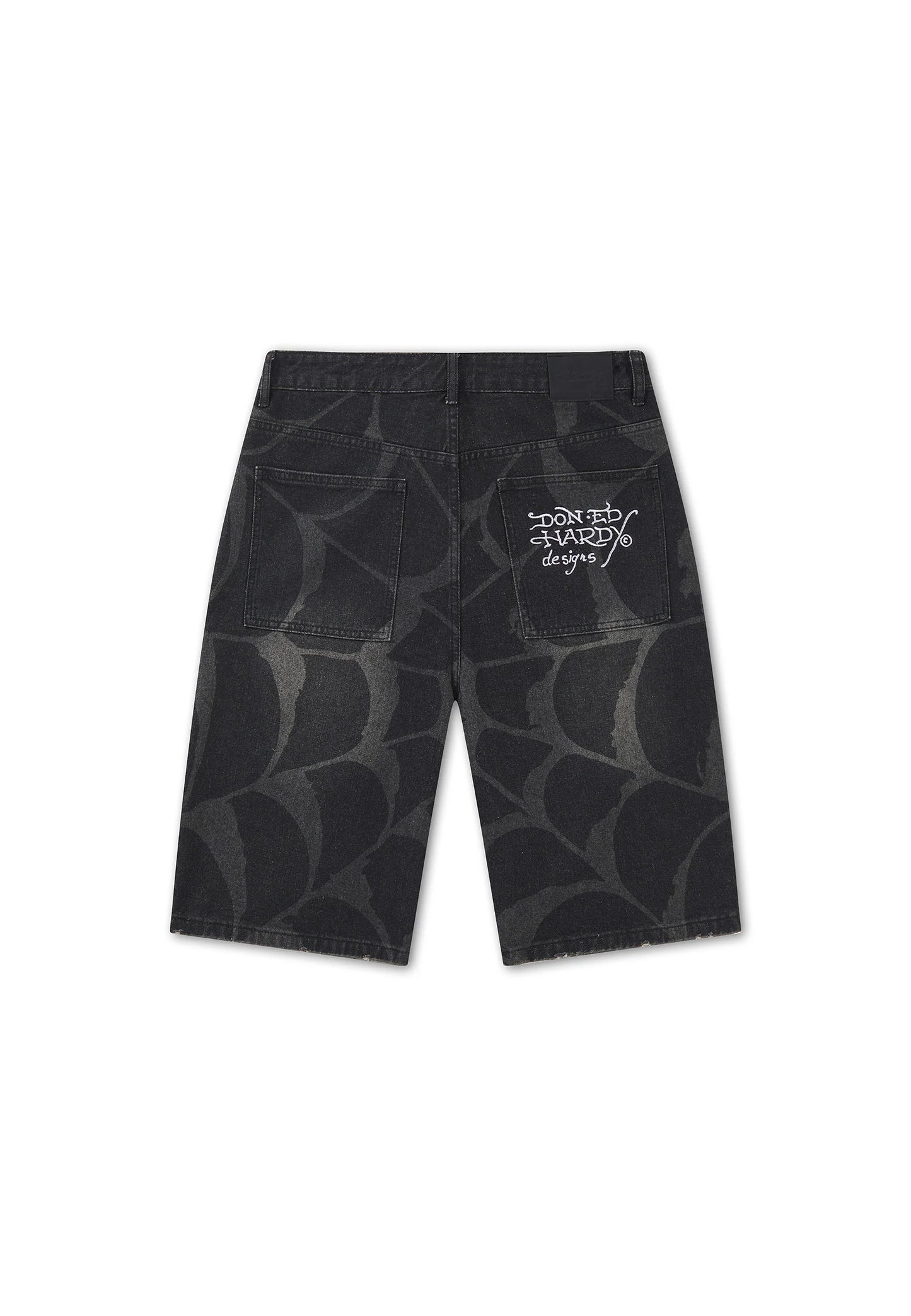 ED HARDY - GOTHIC COBWEB DENIM JORTS