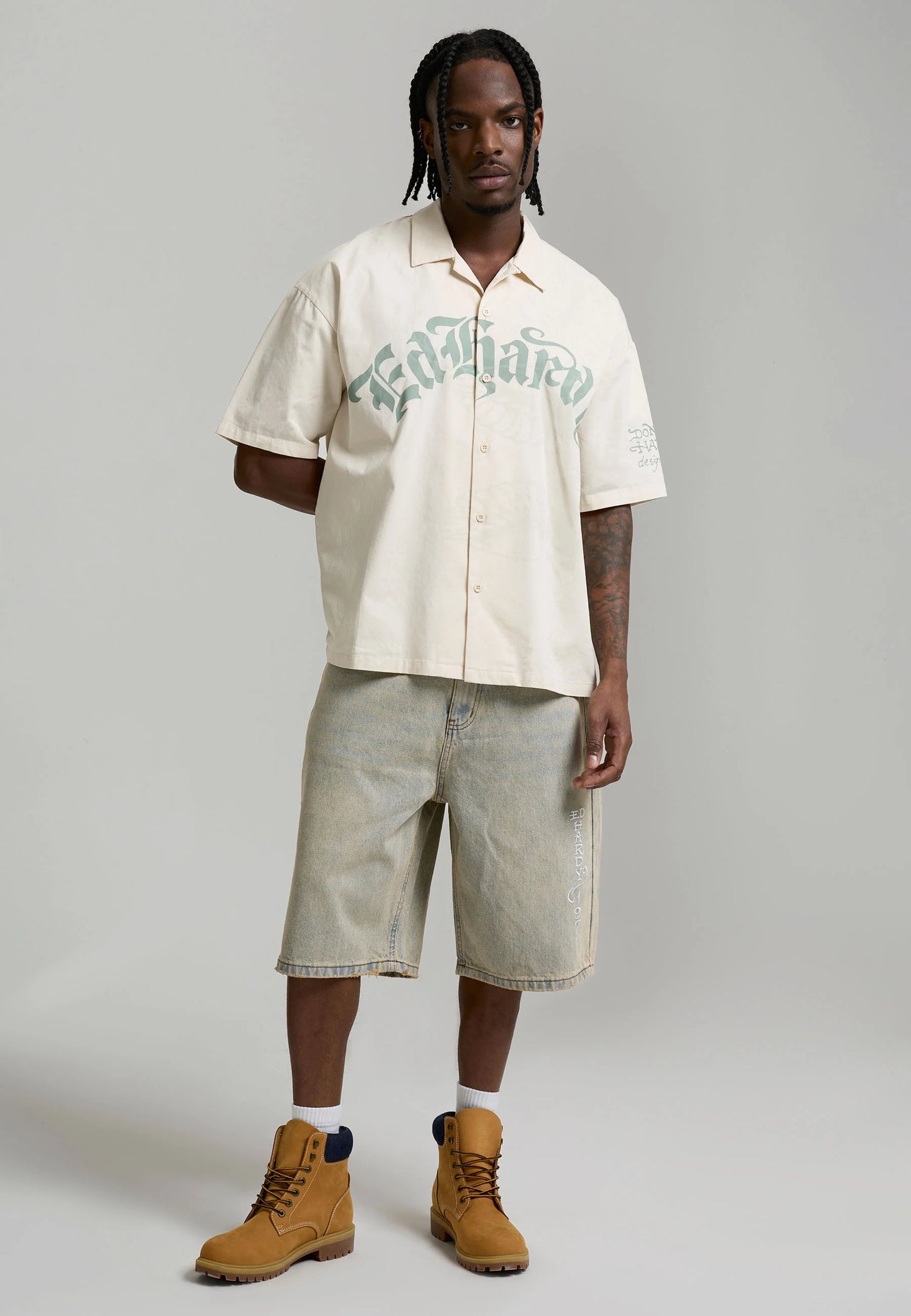 ED HARDY - GOTHIC RELAXED CAMP SHIRT