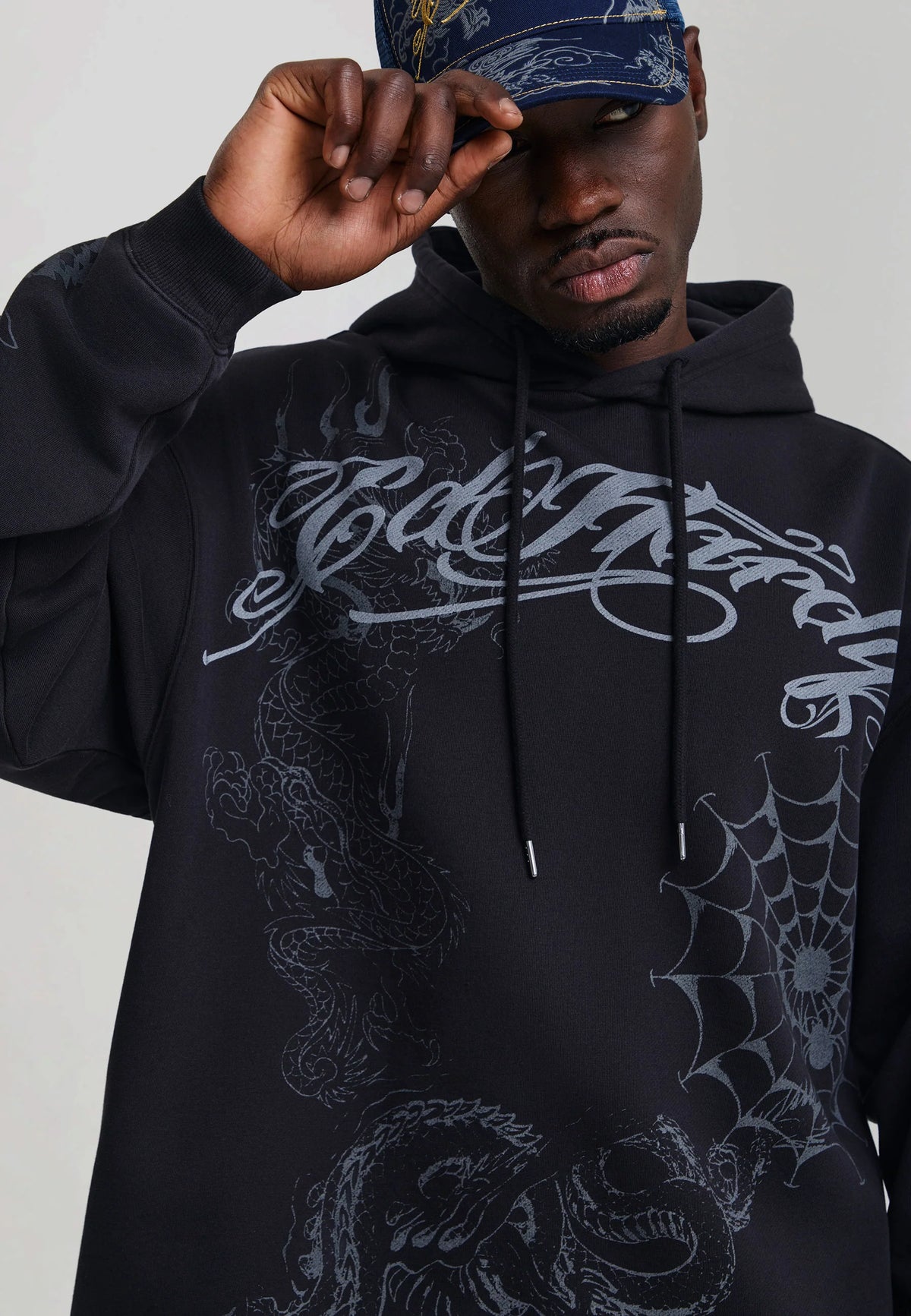 ED HARDY SHADOW GRAPHIC RELAXED HOODIE