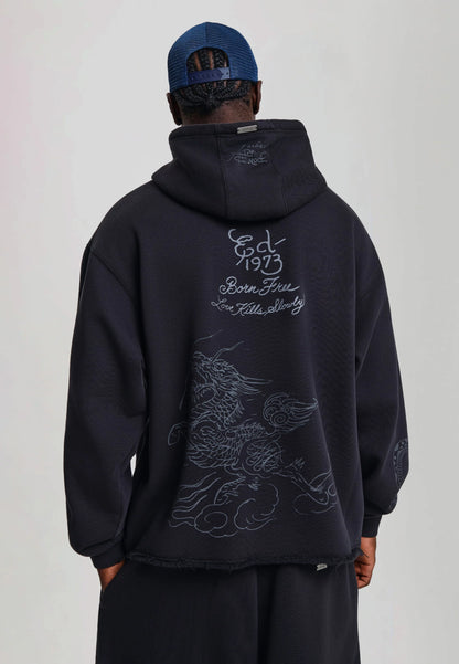 ED HARDY SHADOW GRAPHIC RELAXED HOODIE