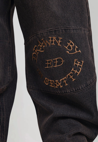 ED HARDY - DRAWN BY ED PANELLED BALLOON JEANS