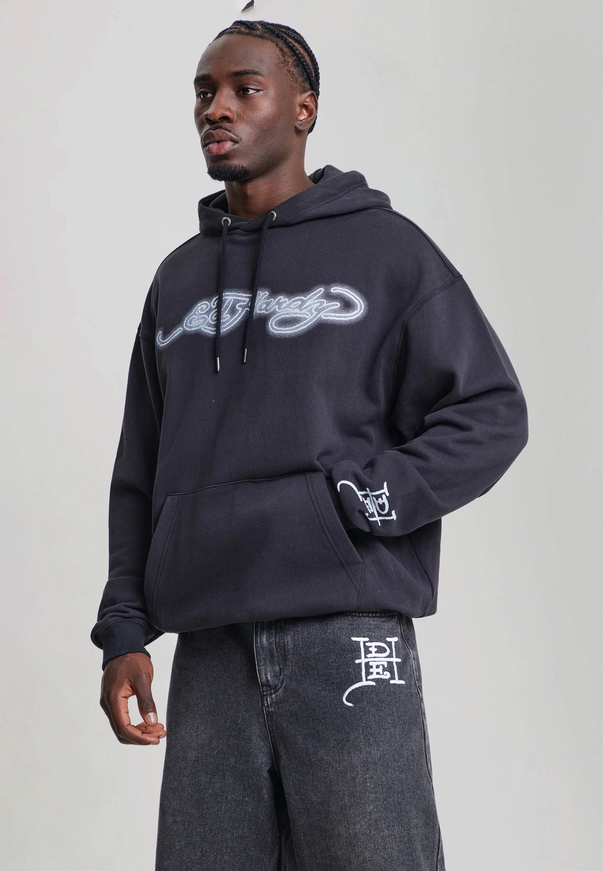 ED HARDY - DEAD OR ALIVE DIAMANTE RELAXED HOODIE