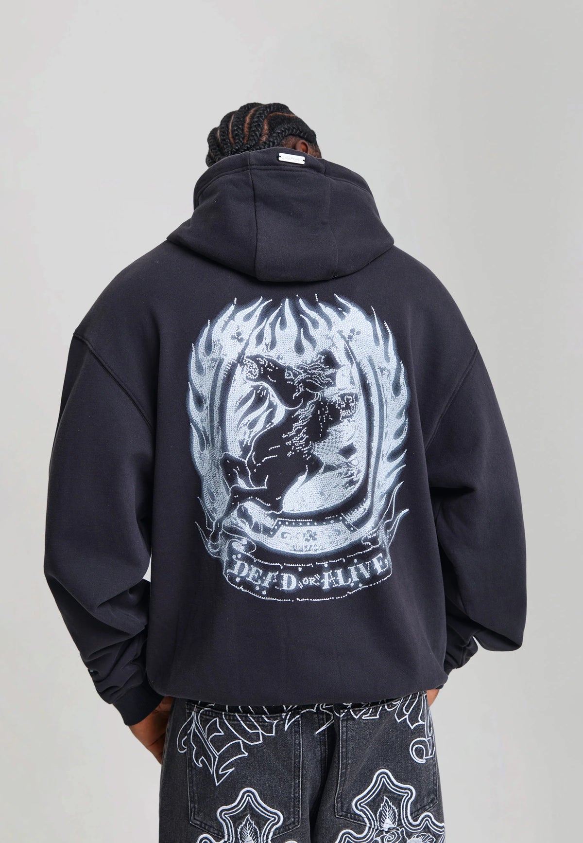 ED HARDY - DEAD OR ALIVE DIAMANTE RELAXED HOODIE