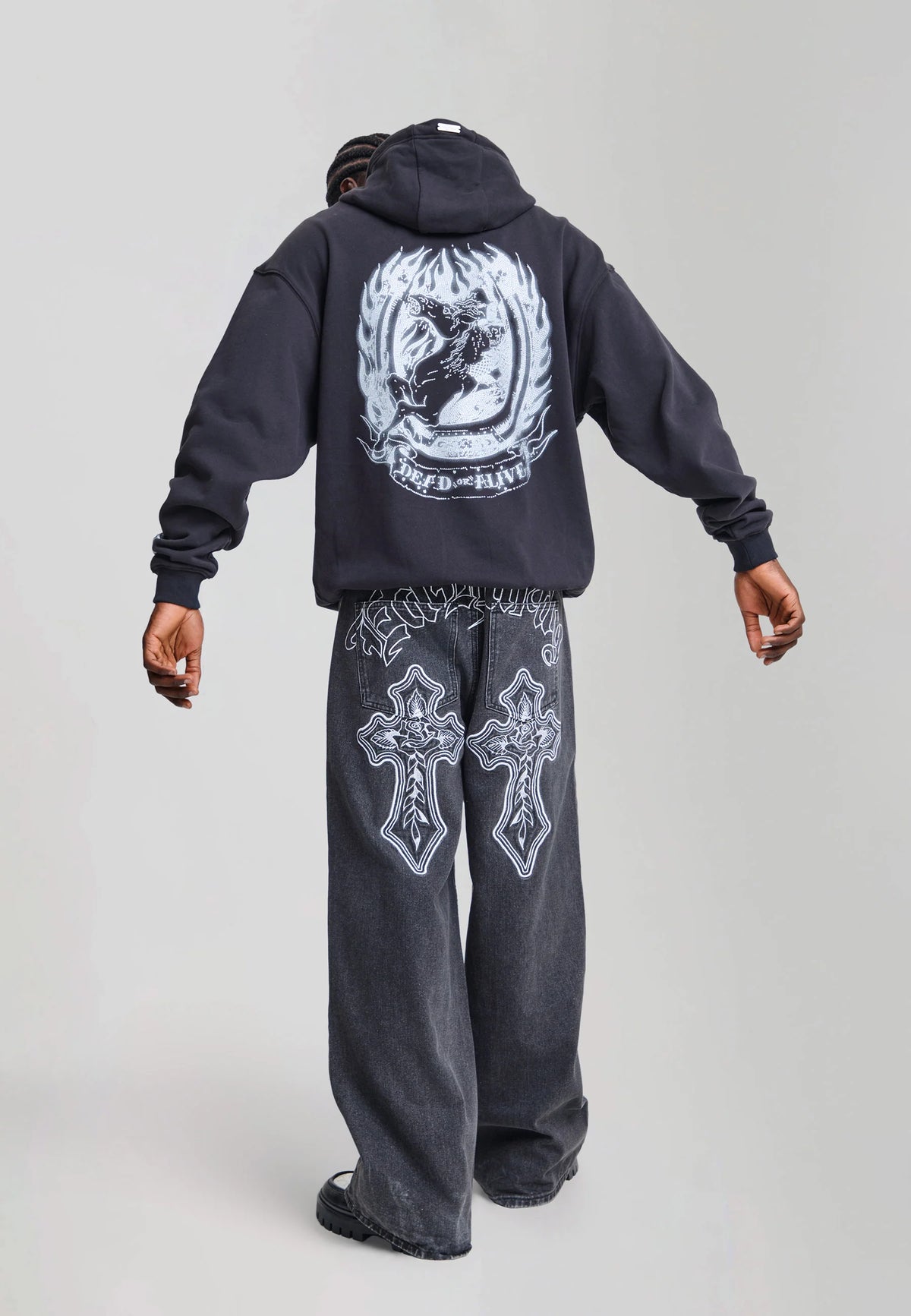 ED HARDY - DEAD OR ALIVE DIAMANTE RELAXED HOODIE