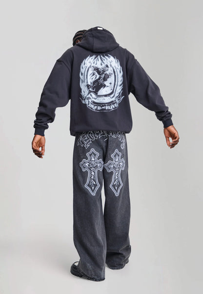 ED HARDY - DEAD OR ALIVE DIAMANTE RELAXED HOODIE