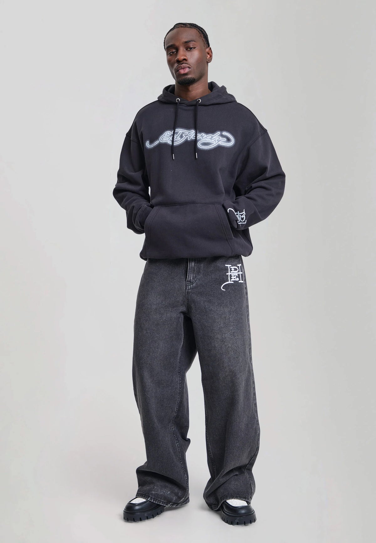 ED HARDY - DEAD OR ALIVE DIAMANTE RELAXED HOODIE