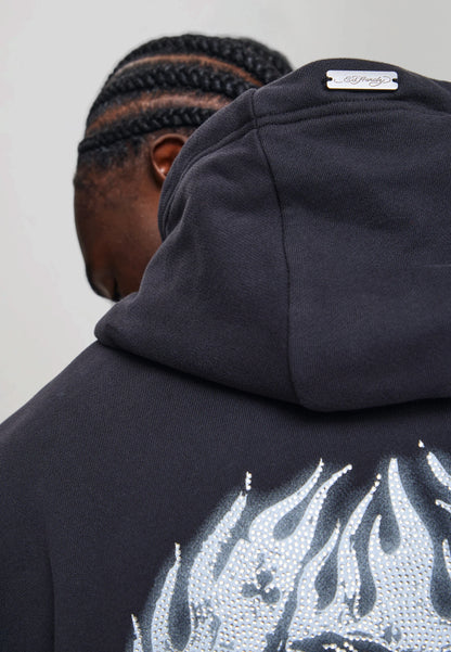 ED HARDY - DEAD OR ALIVE DIAMANTE RELAXED HOODIE