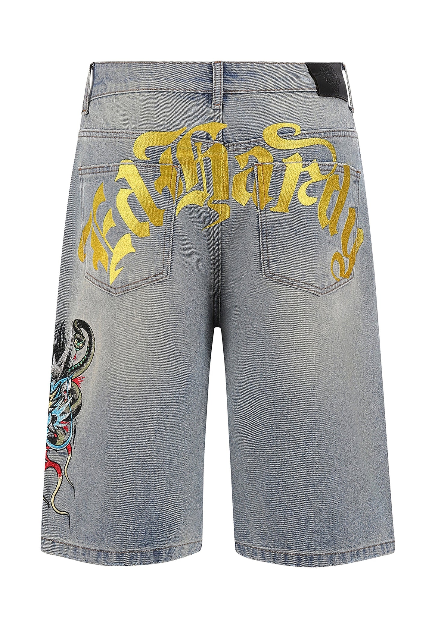 ED HARDY - MEDUSA DRAG DENIM SKATER JORTS