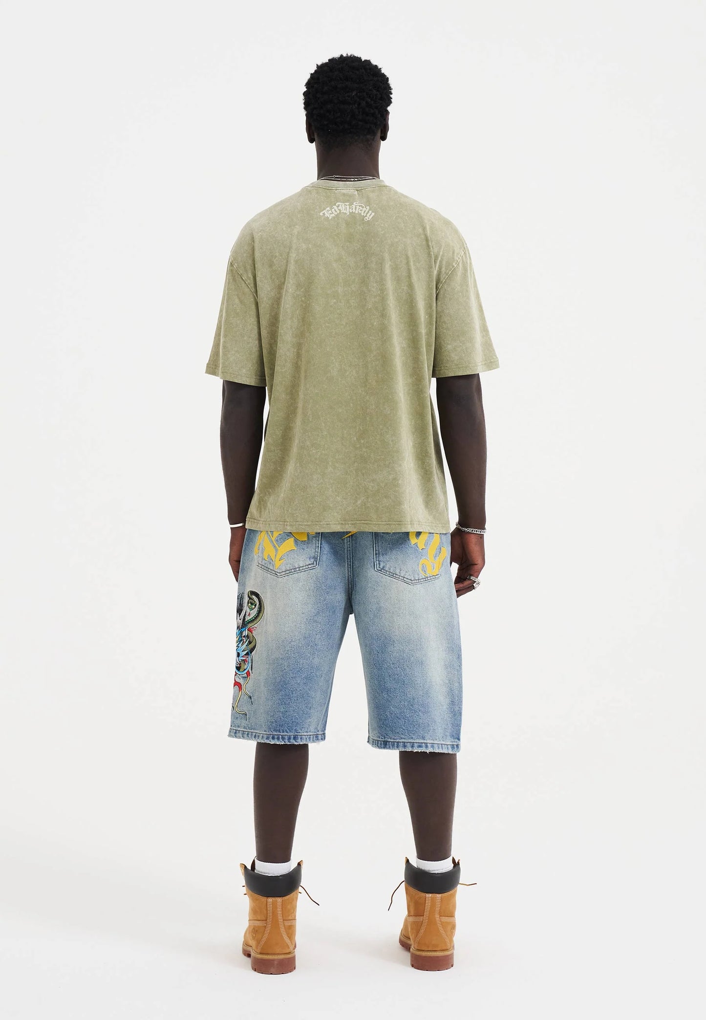 ED HARDY - MEDUSA DRAG DENIM SKATER JORTS