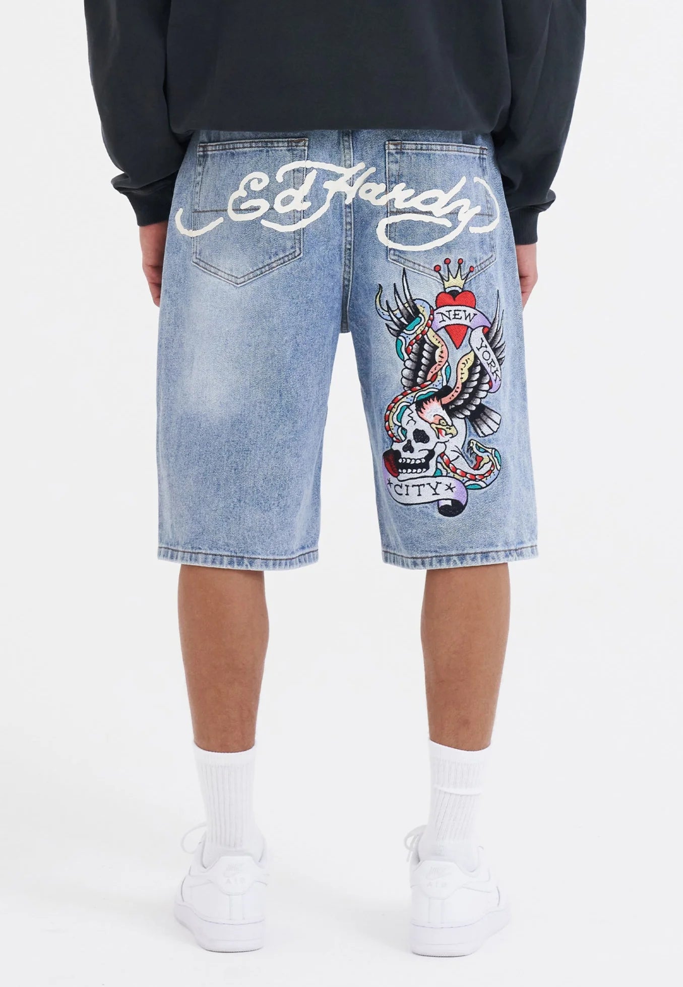 ED HARDY - NYC SKULL DENIM JORTS