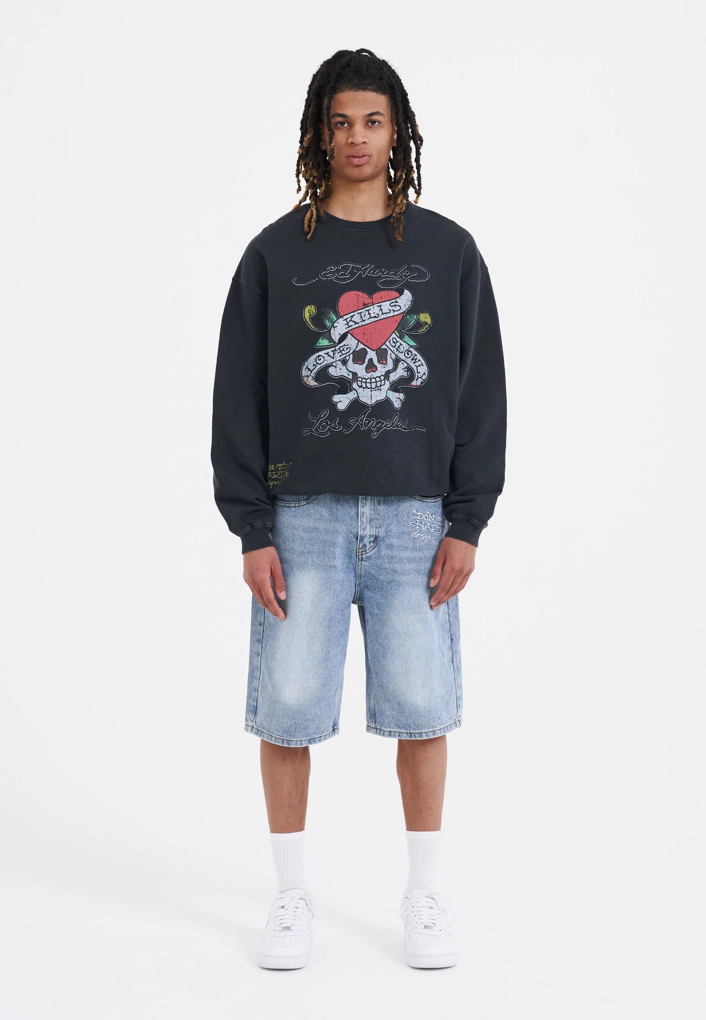ED HARDY - NYC SKULL DENIM JORTS