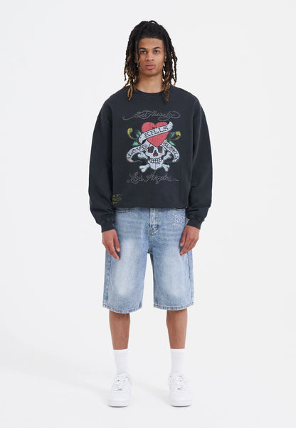 ED HARDY - NYC SKULL DENIM JORTS