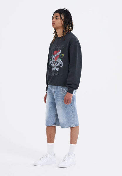 ED HARDY - NYC SKULL DENIM JORTS