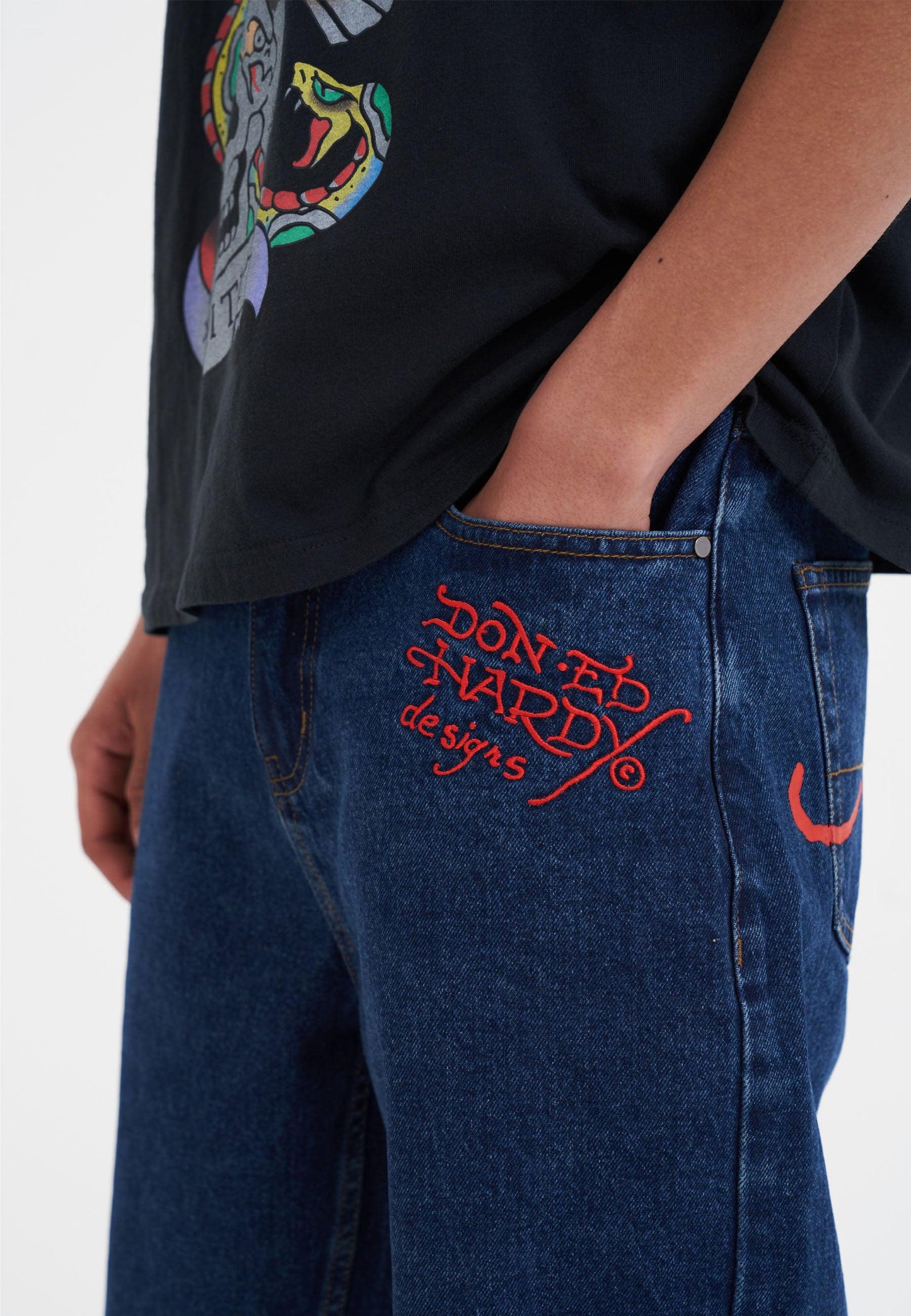ED HARDY - NYC SKULL DENIM JORTS