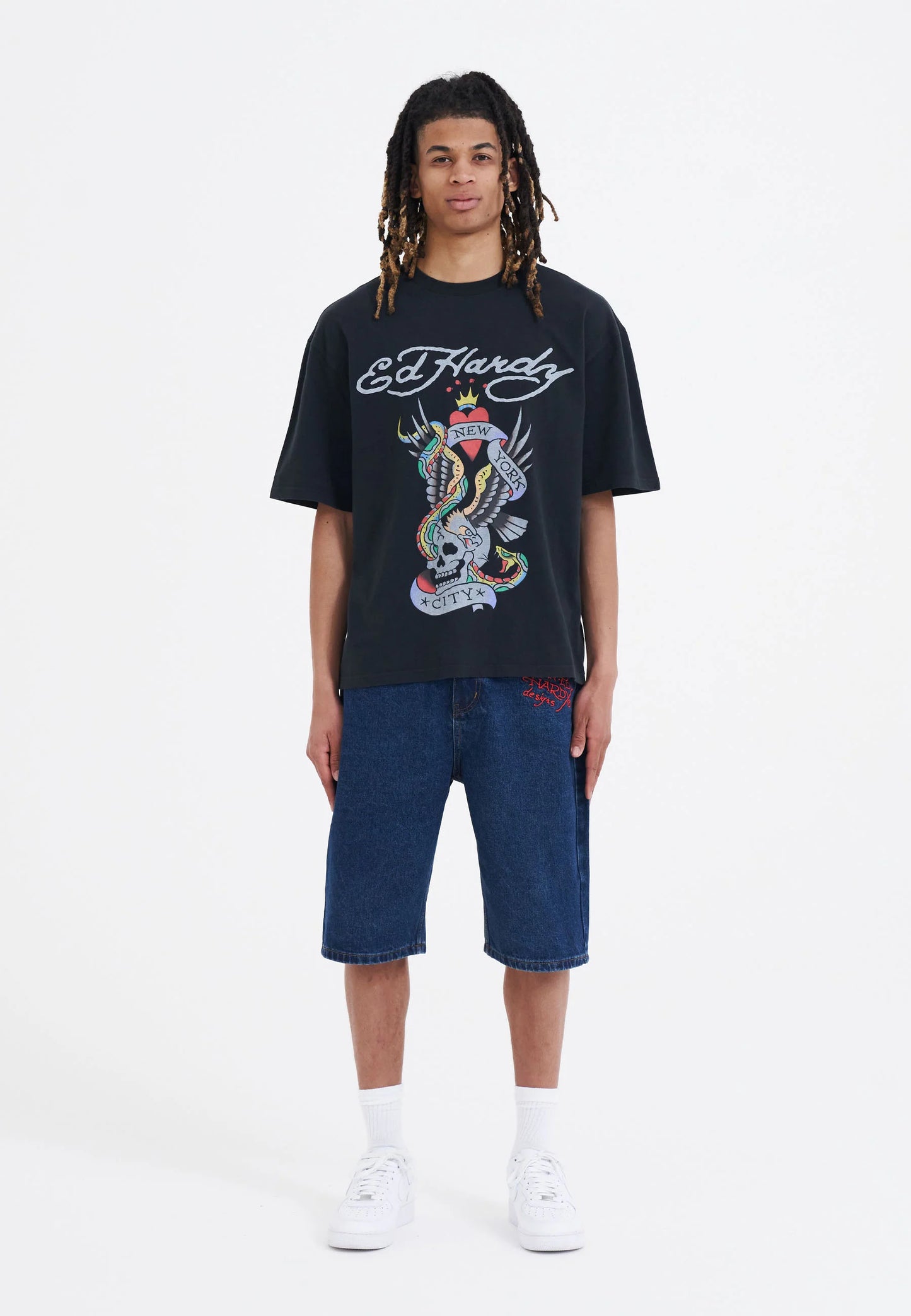 ED HARDY - NYC SKULL DENIM JORTS