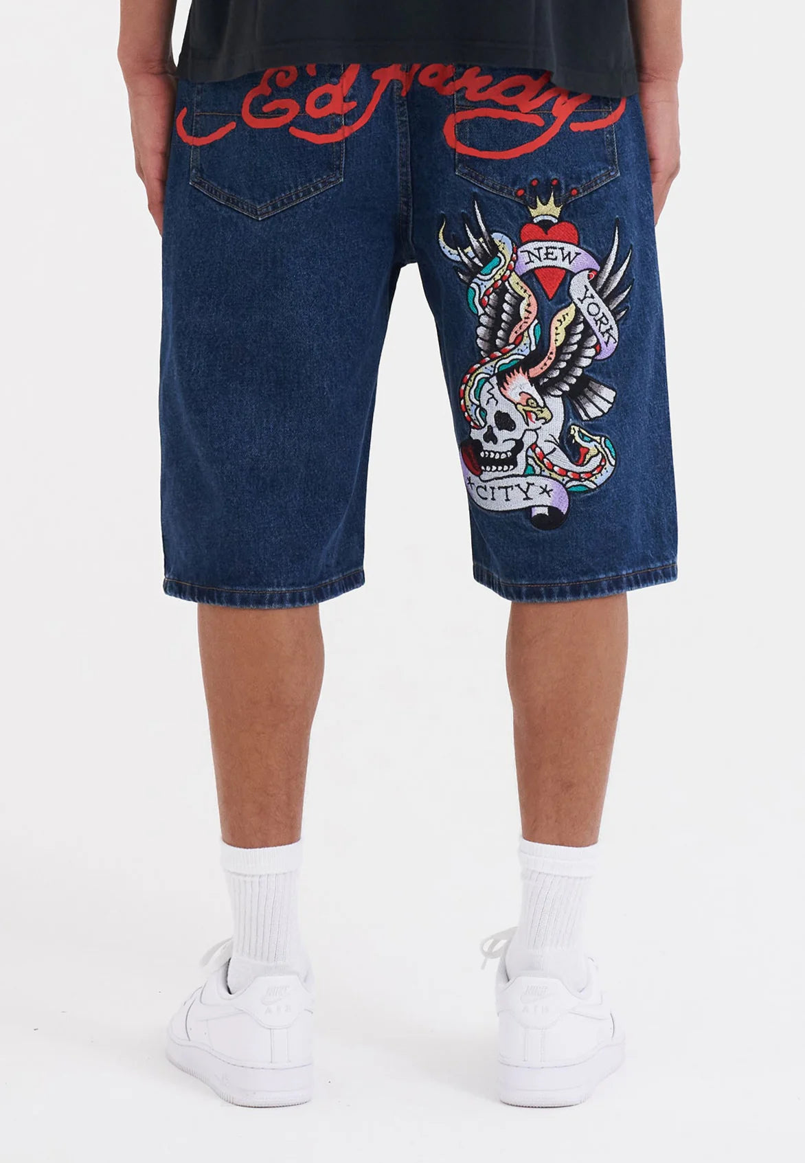 ED HARDY - NYC SKULL DENIM JORTS