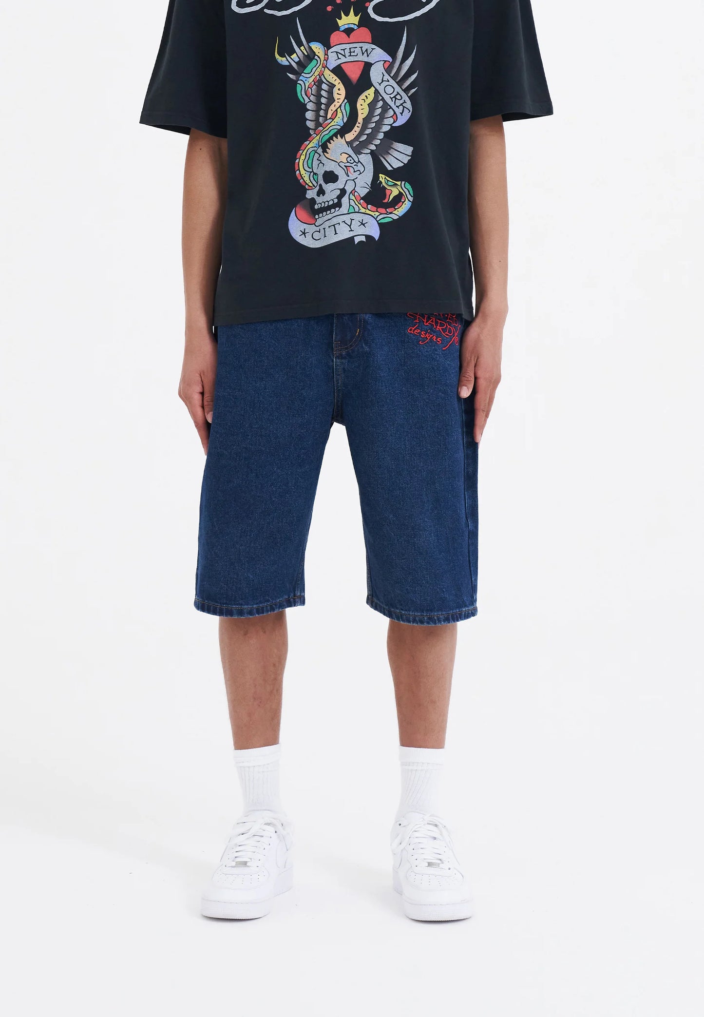 ED HARDY - NYC SKULL DENIM JORTS