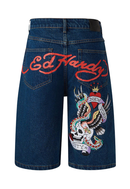 ED HARDY - NYC SKULL DENIM JORTS