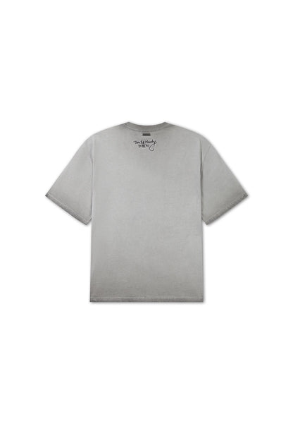 ED HARDY - OIL WASH STORMING NEW YORK GRAPHIC RELAXED T-SHIRT
