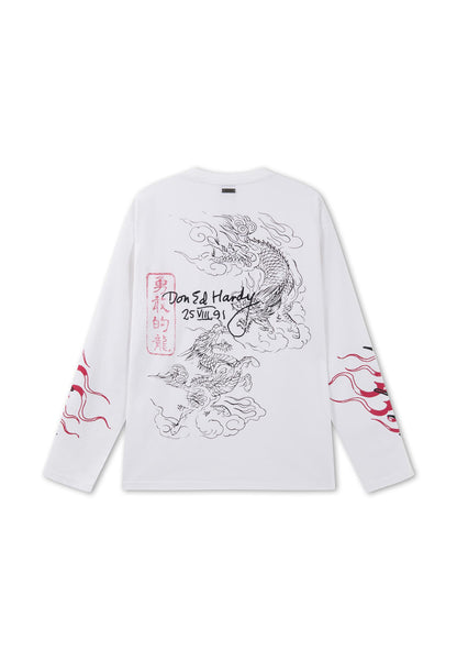 ED HARDY - FLYING TWIN DRAGON GRAPHIC LONGSLEEVE