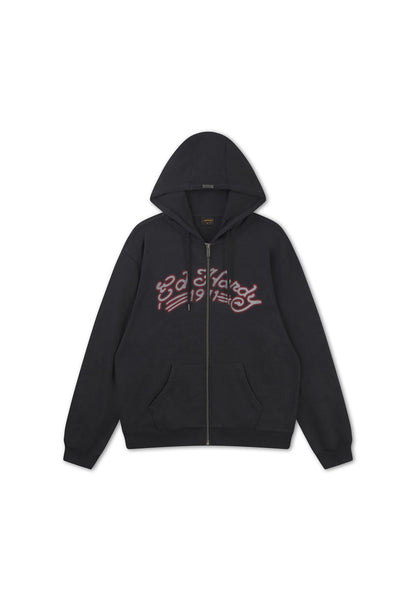 ED HARDY - SHADOW EAGLE GRAPHIC RELAXED ZIP THRU HOODIE