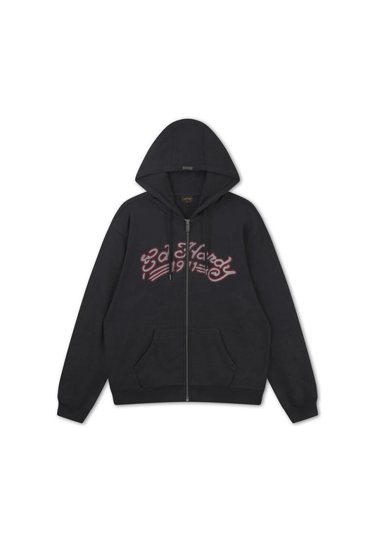ED HARDY - SHADOW EAGLE GRAPHIC RELAXED ZIP THRU HOODIE