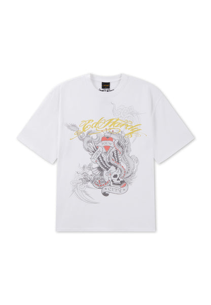 ED HARDY - STORMING NEW YORK GRAPHIC RELAXED T-SHIRT