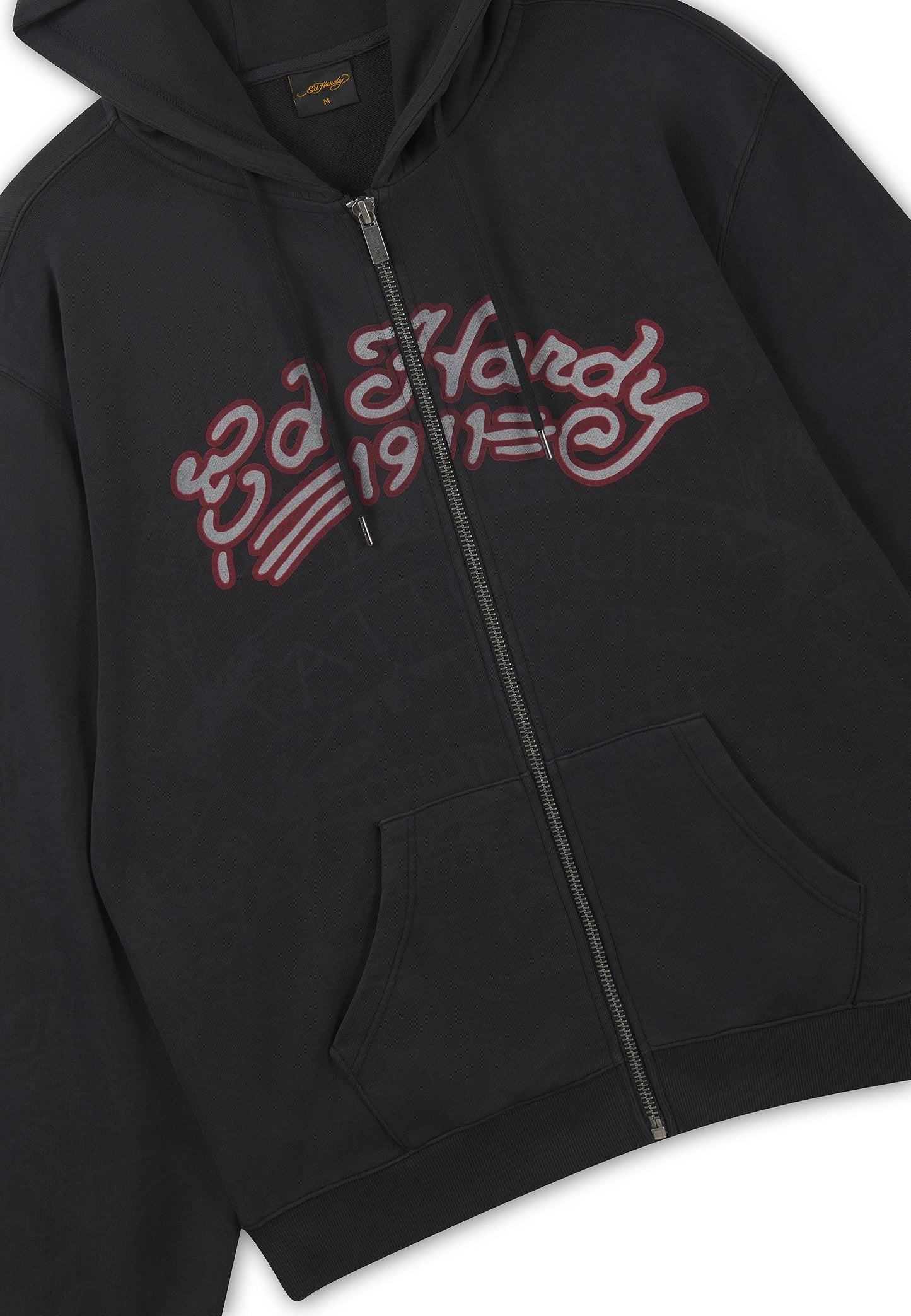 ED HARDY - SHADOW EAGLE GRAPHIC RELAXED ZIP THRU HOODIE