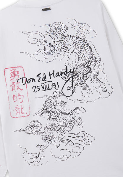 ED HARDY - FLYING TWIN DRAGON GRAPHIC LONGSLEEVE